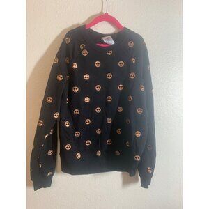 Athletic Works Emoji Sweatshirt Girls Size Large (10/12) Black, Gold AC6